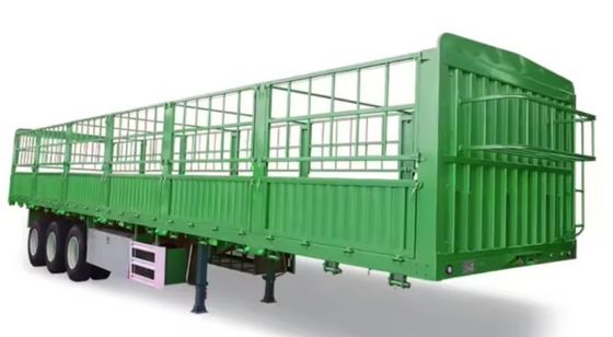 30-100 Ton Side Wall Dropside Cattle Livestock Bulk Cargo Fence Semi Truck Trailer