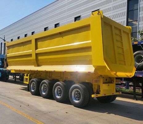 Q345B / T700 Steel Main Beam 4-Axle Rear Dump Semi-Trailer for Ore Transportation