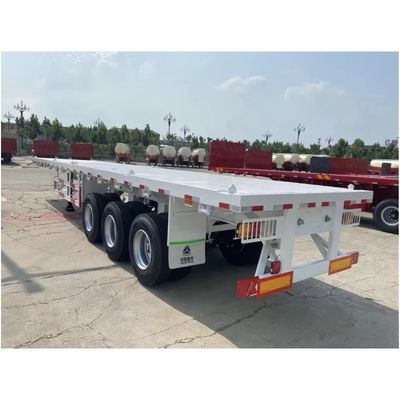 40ft 60 Ton Flatbed Semi Trailer for Building Materials Transportation Organization