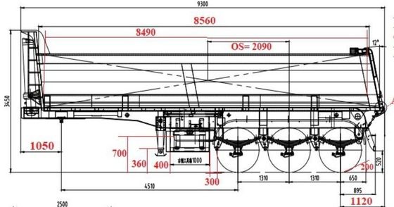 40-80 Ton Rear Dump Semi Trailer with Q345B/T700 Steel Main Beam and Low Maintenance