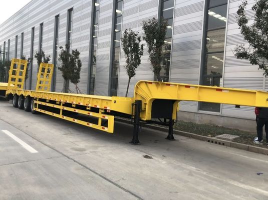60 Tons Lowboy Low bed Semi Trailer Dual Line Brake System for Smooth and Transportation