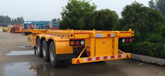 3 Axles 20-40ft Container Transport Skeleton Semi Trailer with Dual Line Braking System