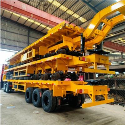 3 Axles 60-80ton 20-45FT Flatbed Container Semi Trailer with and Max Payload 50000kg