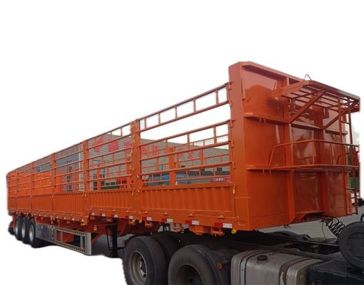 Wosheng 40-100ton Utility Side Wall Open Livestock Vegetable Fence Truck Trailer with Drawbar