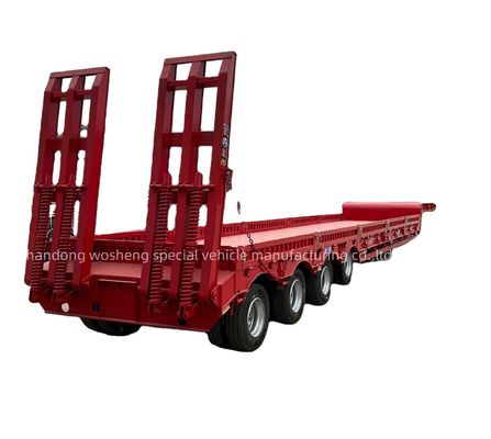 60 tons Excavator Transporting Lowbed Trailer with Nice 3 Axle Lowbed Semi Trailer