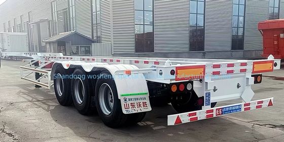 Container Usage and Transport Skeleton Semi Trailer with Dual Line Braking System