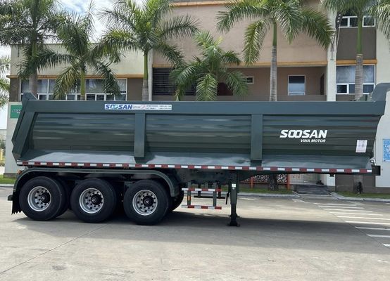3/4/5axle Hydraulic Tipping Tipper Rear Dump Trailer Truck with Dual Line Brake System