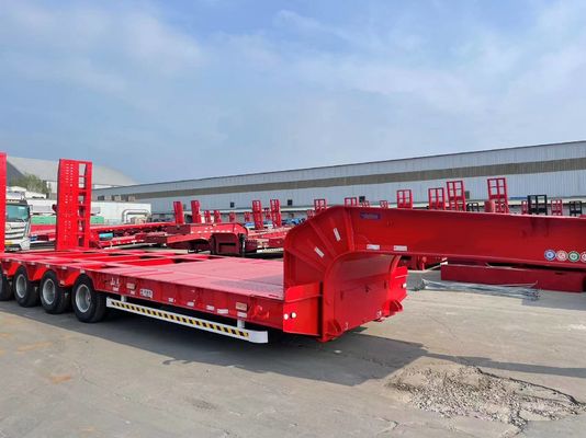 60 tons Excavator Transporting Lowbed Trailer with Nice 3 Axle Lowbed Semi Trailer