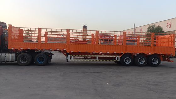 Wosheng 40-100ton Utility Side Wall Open Livestock Vegetable Fence Truck Trailer with Drawbar
