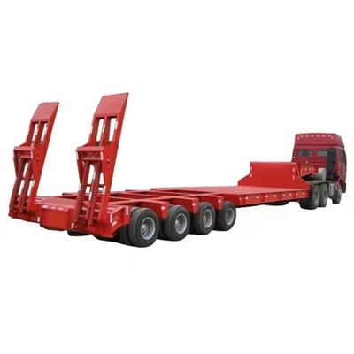 Semi-Trailer 3 Axis 4 Axle 60-100 Tons Gooseneck Lowboy Bed Truck Trailer in Africa