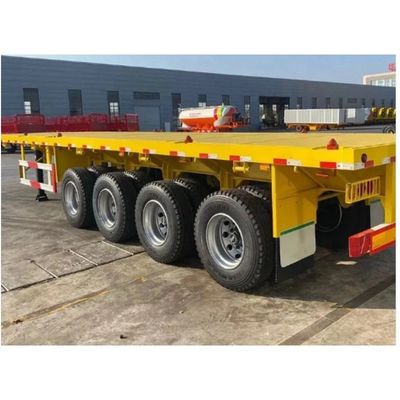 Tare Weight 7.0 Ton 3 Axle 40-120ton Capacity Flatbed Semi Trailer with Twist Lock