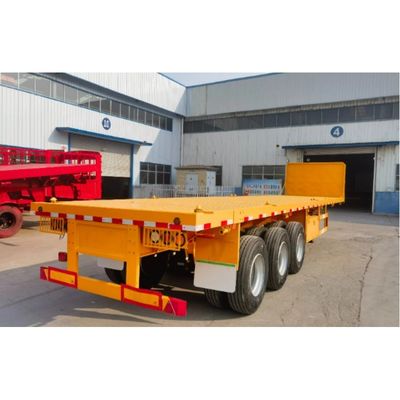 Tare Weight 7.0 Ton 3 Axle 40-120ton Capacity Flatbed Semi Trailer with Twist Lock