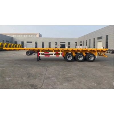 Tare Weight 7.0 Ton 3 Axle 40-120ton Capacity Flatbed Semi Trailer with Twist Lock