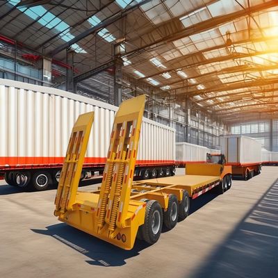 40ft 100 Ton Low Bed Semi-Trailer The Best Option for Container and Excavator Hauling