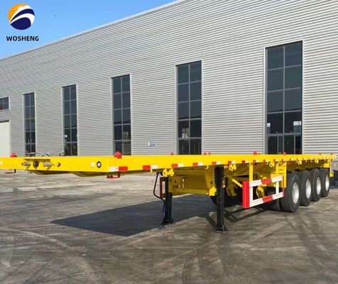 Mechanical Suspension 40FT Tri-Axle Flatbed Semi Trailer for Container or Machinery