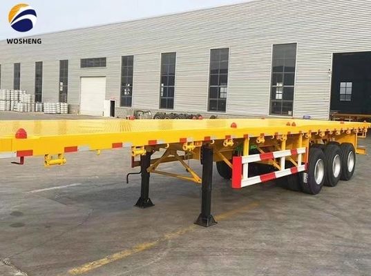 Mechanical Suspension 40FT Tri-Axle Flatbed Semi Trailer for Container or Machinery