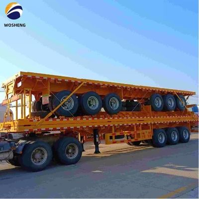 Mechanical Suspension 40FT Tri-Axle Flatbed Semi Trailer for Container or Machinery