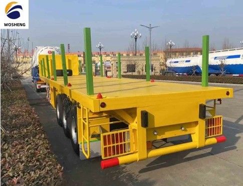 3 axle 20T-80T timber or container flatbed semi trailer with 2&quot; or 3.5&quot; king pin