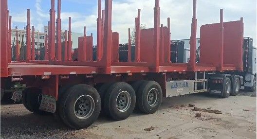 3 axle 20T-80T timber or container flatbed semi trailer with 2&quot; or 3.5&quot; king pin