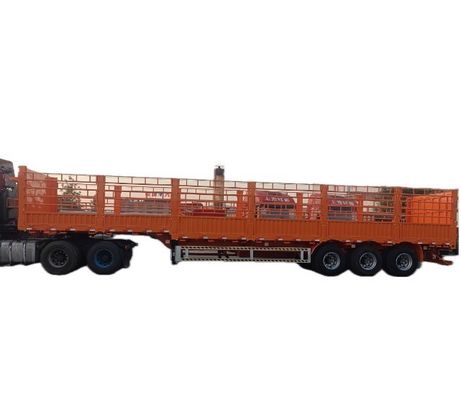 Durable 3 Axles FUWA Side Wall Open Livestock Vegetable Fence Truck Cargo Semi Trailer