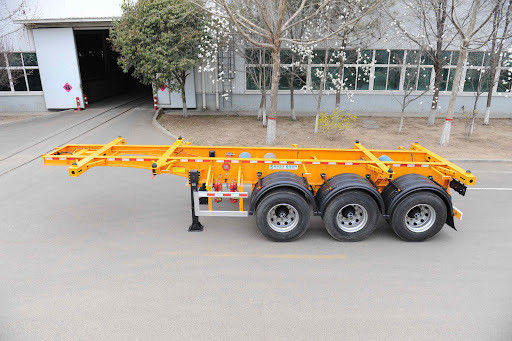Wosheng 3 Axle Skeleton Semi Trailer Max Payload 50 Tons for Container Transportation