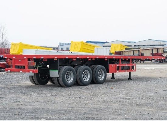 3 Axle 4 Axle Flat Bed 20 Feet 40 Feet 45 Feet Container Flatbed Truck Semi Trailer