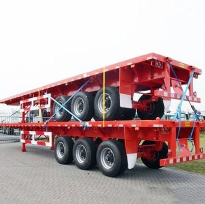 55 Tons Loading Capacity Container Flatbed Semi Trailer 3 Axle 4 Axle Customization