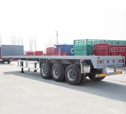 55 Tons Loading Capacity Container Flatbed Semi Trailer 3 Axle 4 Axle Customization