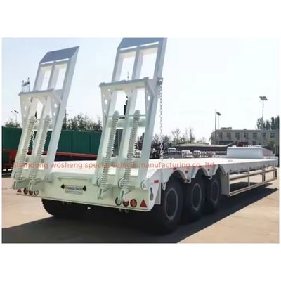 40-100ton Payload Mechanical Suspension 40ft Low Bed Semi Trailer with 12R22.5 Tire