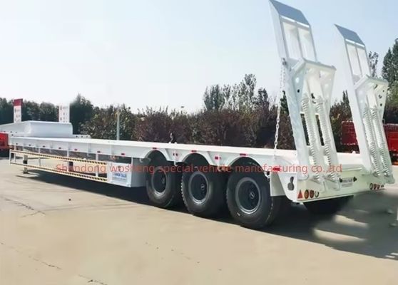 40-100ton Payload Mechanical Suspension 40ft Low Bed Semi Trailer with 12R22.5 Tire