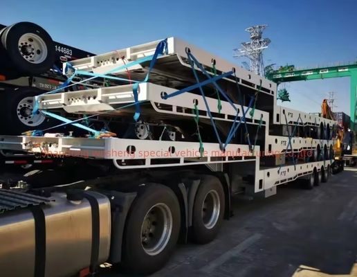 40-100ton Payload Mechanical Suspension 40ft Low Bed Semi Trailer with 12R22.5 Tire