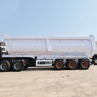 U-shaped Hydraulic Cylinder 3axle Dump Tipper Rear Dump Semi-trailer with Leaf Spring