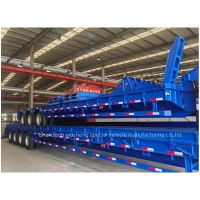 Low Bed Trailers Professional Custom 3 Axles Container Semi Trailer 16000x2500x1100mm
