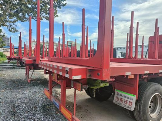 WS 4 Axle Transport Flatbed Semi Trailer with Stretchable and Detachable Side Column