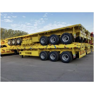 12R22.5 40/45ft 60 Tons Flatbed Semi-Trailer Steel Container Flatbed Truck Trailer