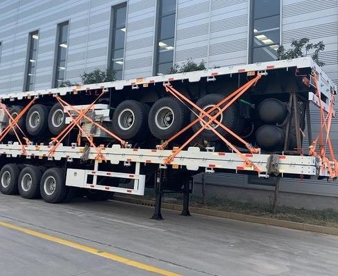 40ft Container Utility Semi-Trailer Flatbed Trailer Dual Line Braking System 12R22.5 Tire