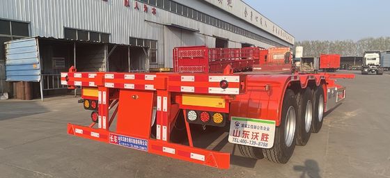 Direct 3 Axle Shipping Container Skeleton Chassis Semi Trailer with Q345B Main Beam