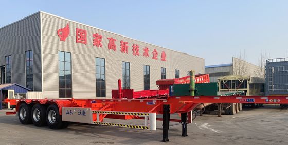 Direct 3 Axle Shipping Container Skeleton Chassis Semi Trailer with Q345B Main Beam