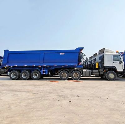 Truck Trailer 3 Axles U Type Rear Dump Trailer with Steel Material and U Shape Design