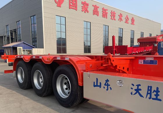 Direct 3 Axle Shipping Container Skeleton Chassis Semi Trailer with Q345B Main Beam