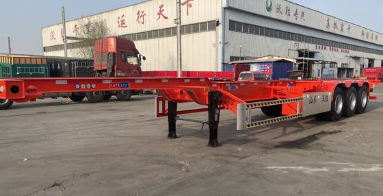 Direct 3 Axle Shipping Container Skeleton Chassis Semi Trailer with Q345B Main Beam