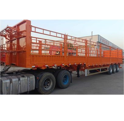 SAF Two Speed 28t Heavy Duty Landing Gear 4 Axle Leaf Spring Fence Cargo Semi Trailer