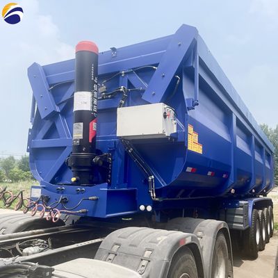 4 Axles Hydraulic Rear Dump End Tipping Semi Trailer for Sand Stone Grain Transporting