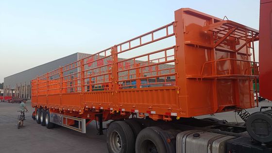 SAF Two Speed 28t Heavy Duty Landing Gear 4 Axle Leaf Spring Fence Cargo Semi Trailer