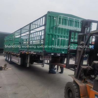 SAF Two Speed 28t Heavy Duty Landing Gear 4 Axle Leaf Spring Fence Cargo Semi Trailer