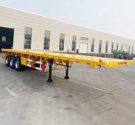 High Capacity 40ft Flatbed Container Trailer with 3 Axles and 12400x2610x1550mm Size