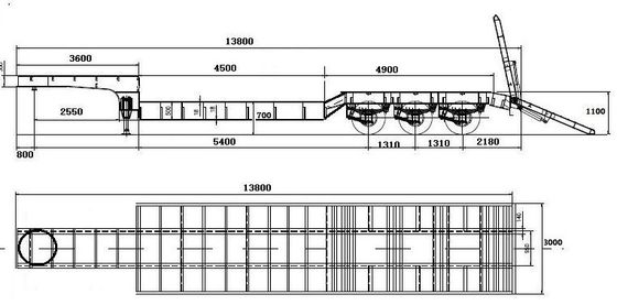 Transport Timber Efficiently Semi-Trailer with Low Flatbed and 16000x2500x1100mm Size