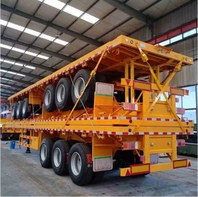Customizable Container Flatbed Truck Trailer in Popular Style and Color with 3 Axles