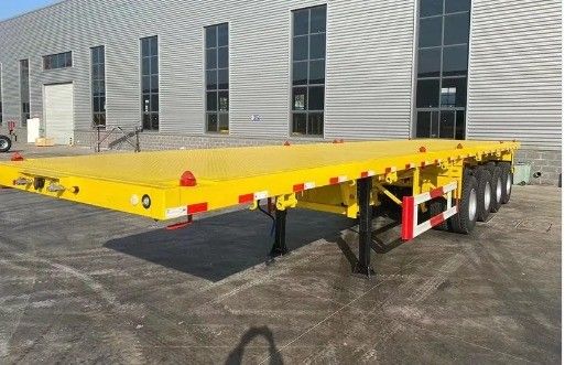 Truck Trailer 20ft 40feet Flat Bed Container Semi Trailer with Dual Line Braking System