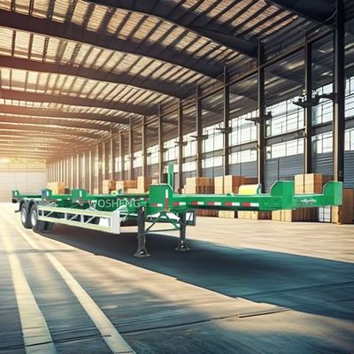 Leaf Spring 28ton/pc Steel Skeleton Semi Trailers for Container Transport at Harbor